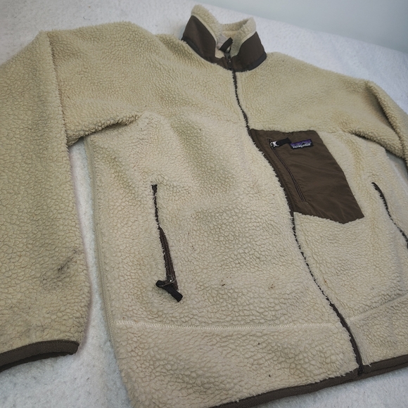 Patagonia Retro X Fleece Jacket Mens XL Natural Mushroom Deep Pile 23055 F8 - Picture 8 of 16